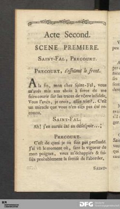 Acte Second: Scene Premiere.