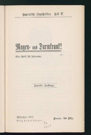 Magen- und Darmkrank! : Eine Schrift für Jedermann