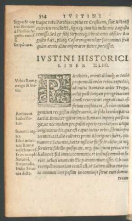 Iustini Historici Liber XLIII.