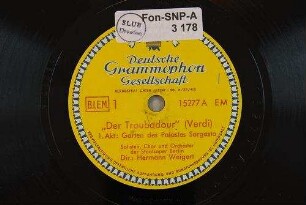 "Der Troubadour" : 1. Akt: Garten des Palastes Sargasto / (Verdi)