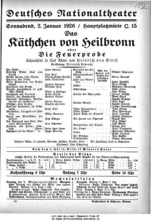 Das Käthchen von Heilbronn oder Die Feuerprobe