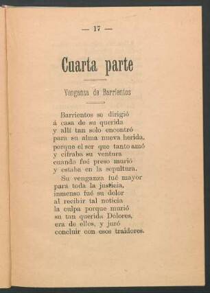Cuarta parte : Venganza de Barrientos