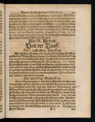 141-145, Der IX. Articul