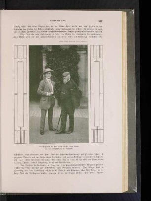 Die Dirigenten Dr. Karl Muck und Dr. Hans Richter vor dem Festspielhause in Bayreuth