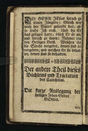 Der andere Theil dieses Büchleins und Tractation des Catechismi
