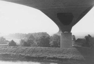 Bau der Brücke über die Stör bei Itzehoe