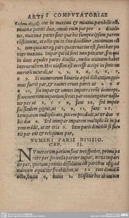 NUMERI PARIS DIVISIO. CAP. II.