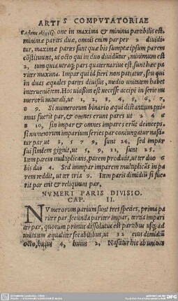 NUMERI PARIS DIVISIO. CAP. II.