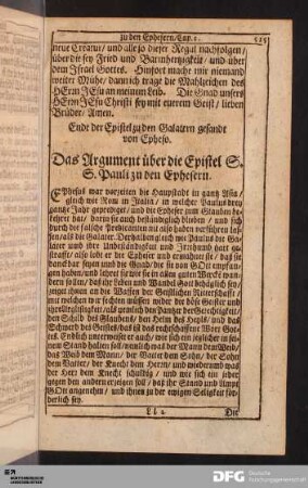 Die Epistel S. Pauli zu den Ephesern.
