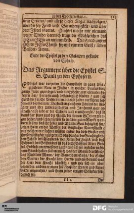 Die Epistel S. Pauli zu den Ephesern.