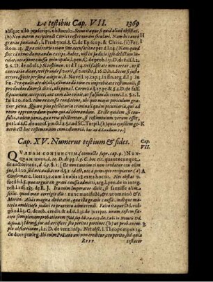 Cap. XV. Numerus testium & fides
