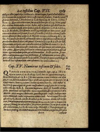 Cap. XV. Numerus testium & fides