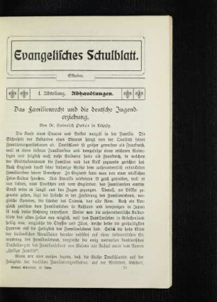 ¬Das¬ Familienrecht und die deutsche Jugenderziehung