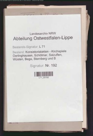 Kircheneinkünfte und Besitzungen (v.a. Klagen, Rückstände, Landverkäufe)