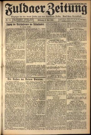 Erste Ausgabe vom Mittwoch, den 16. Mai 1928.