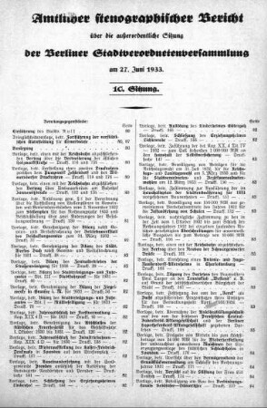 Sitzung 10, 27. Juni 1933