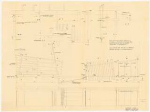 Autobahn Rasthaus, Kassel Außenanlagen: Grundriss, Schnitt, Details Pergola 1:20, 1:5