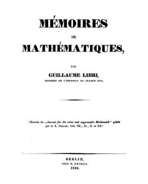 Mémoires de mathématiques