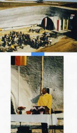Heilsbergtunnel Tunnelanschlag im Juni 1985, Präsident Mayer, ABA, bei seiner Ansprache.