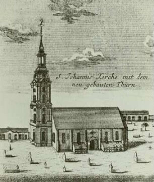 "Johanniskirche und alter Friedhof zu Leipzig, auf welchem J. S. Bach am 31. Juli 1750 begraben wurde"