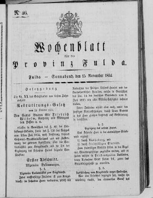 Nr. 46, Ausgabe vom 15. November 1834
