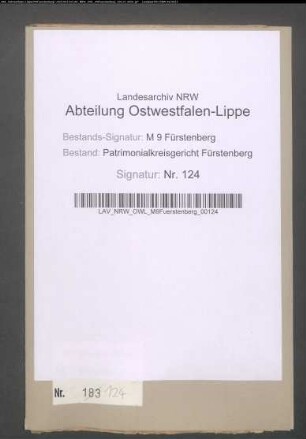 Taxation des Gutes Westheim.