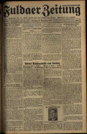 Ausgabe vom Dienstag, den 15. November 1932.