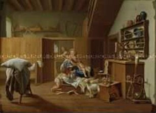 Die Heilige Familie mit dem Johannesknaben in der Zimmermannswerkstatt des Nährvaters Joseph