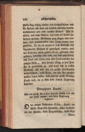 Dreyzehntes Kapitel. Wie der große Sancho Pansa Besitz von seiner Insel nimmt, und seine Regierung beginnet