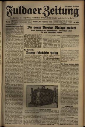 Erste Ausgabe vom Dienstag, den 09. Februar 1937.
