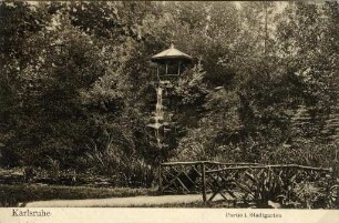 Postkartensammlung Weis mit Ansichten Karlsruhes. Stadtgarten