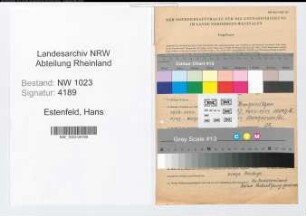 Entnazifizierung Hans Estenfeld , geb. 28.08.1899 (Postinspektor)