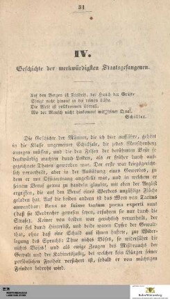 IV Geschichte der merkwürdigen Staatsgefangenen
