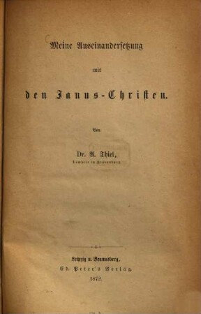 Meine Auseinandersetzung mit den Janus-Christen
