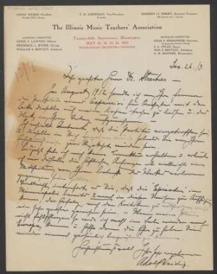 Brief an Ludwig Strecker (senior) an Ludwig Strecker an B. Schott's Söhne : 26.01.1913