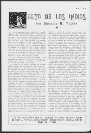 Culto de los Indios