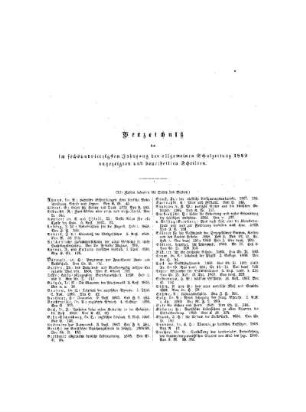 Verzeichnis der im sechsundvierzigsten Jahrgang der allgemeinen Schulzeitung 1869 angezeigten und beurtheilten Schriften
