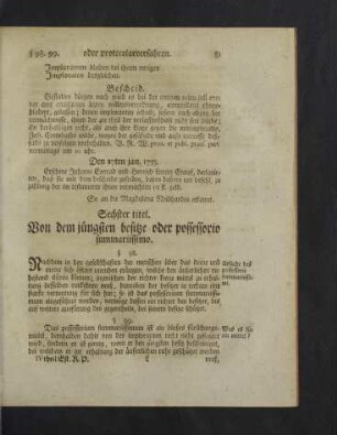 Sechster titel.