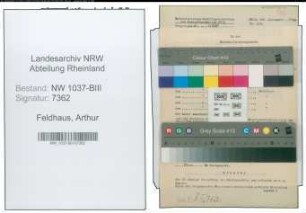Entnazifizierung Arthur Feldhaus , geb. 20.10.1913 (Postinspektor)