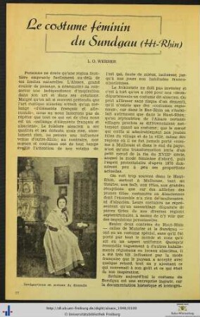 Le costume féminin du Sundgau (Ht-Rhin).