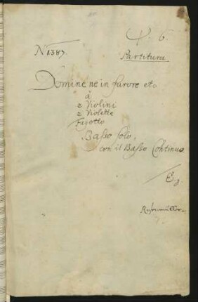 Domine ne in furore tuo; B, orch, bc