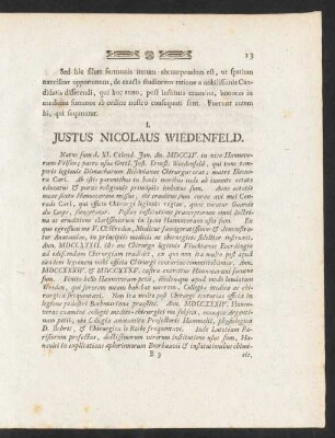 I. Justus Nicolaus Wiedenfeld
