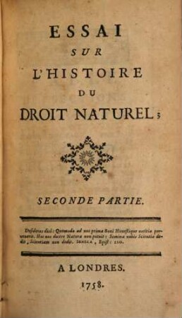Essai Sur L'Histoire Du Droit Naturel, 2