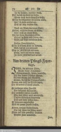 Am dritten Pfingst-Feyertage