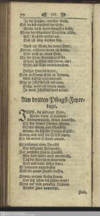 Am dritten Pfingst-Feyertage