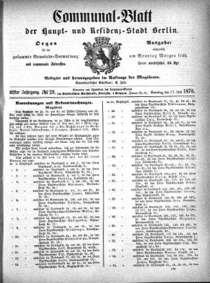 1870,29: No. 29, 17. Juli 1870