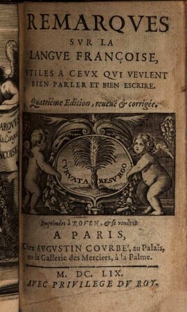 Rémarques sur la Langue Françoise