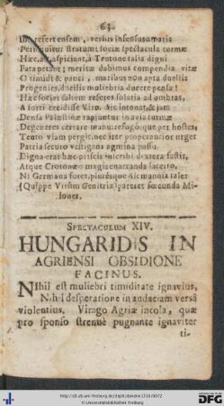 Spectaculum XIV.
