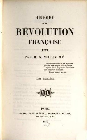 Histoire de la révolution Française (1789). 2