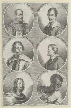 Gruppenbildnis des Vincentivs Ivstinianvs, Gio. Loren. Bernin, des Gioan. Franc. Barbiero, des Pietro Beretino, des Pietro Testa und des Higiemonte